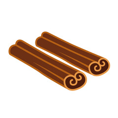 Cinnamon sticks vector illustration roll Spice Flat design style Logo Icon Clipart