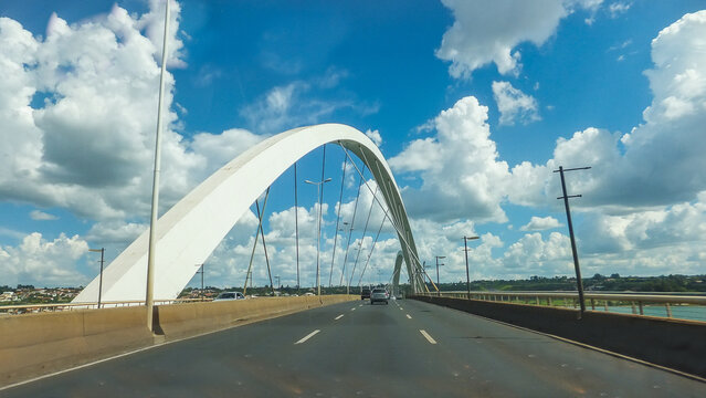 Bras&iacute;lia, Federal District, Brazil, December 2012 - view of Juscelino Kubitscheck Bridge (Ponte Juscelino Kubitscheck), a famous bridge designed by the architect  Alexandre Chan