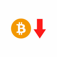 Bitcoin Currency Downtrend Symbol