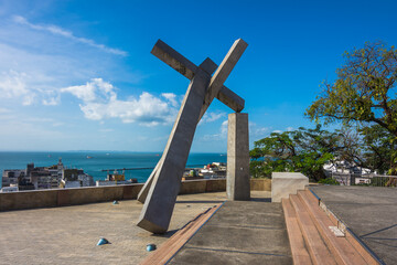 Salvador, Bahia, Brazil,November 2020 - view of the Fallen Cross Monument (Monumento da Cruz Caída)