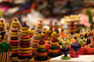 Multicolored Stacking Doll Figure With Various Rings Tapering To Top For New Born Babies Infants Or...