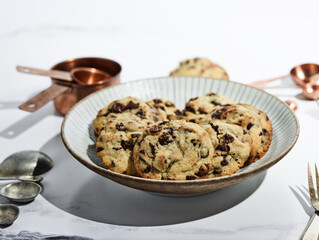Homemade Chewy Chocolate Chip Cookies Dessert