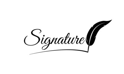 Feather pen write sign logo template 