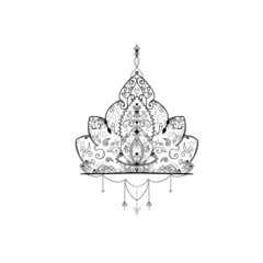 Detailed sketch of a mandala, Mehmedi. beautiful ornament, oriental pattern. beautiful pattern idea tattoo © littlemagic