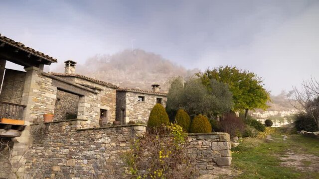 Rural house timelapse in tavertet in spain