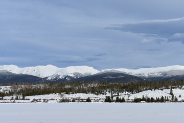 colorado rocky mountain landscape in winter