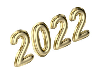Happy New Year 2022, concept image with golden balloons