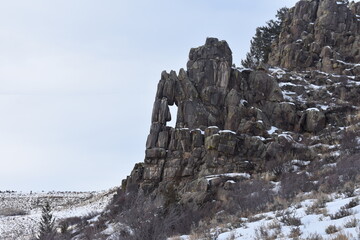 Fototapeta na wymiar Unique Rock Structure Colorado Winter
