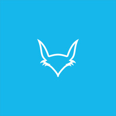 fox head logo vector template line art