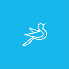 Fototapeta na wymiar bird logo vector template line art