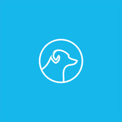 dog head logo vector template line art