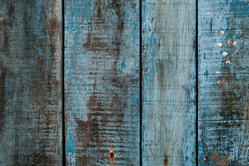 Fototapeta na wymiar Blue distressed wooden backdrop