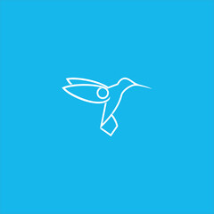 Fototapeta na wymiar hummingbird logo vector template line art