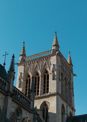Tower of St John's College Chapel in Cambridge
