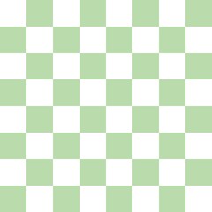 Green and White checkerboard seamless pattern background. Vector illustration.