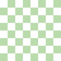 Green and White checkerboard seamless pattern background. Vector illustration.