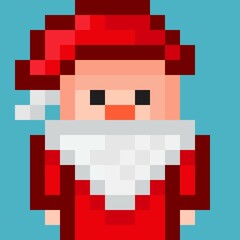 Santa Claus pixel art. Vector picture. Merry Christmas.