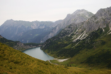 Naklejka na ściany i meble Panorama of Tappenkarsee valley, Austria