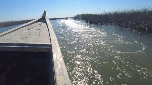 Boat trip in the Mesopotamian / Iraqi Marshes with the so called Marsh Arabs (Ma'dan)