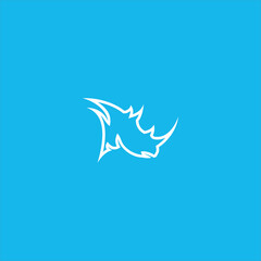 rhino head logo vector template line art