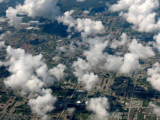Flying between clouds over Florida State