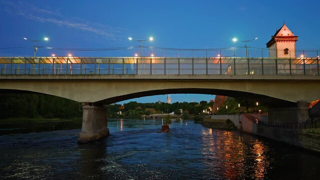 Bridge over the Narva River on the border between Estonia and Russia.