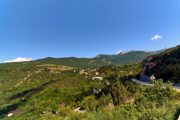 View of the Crimean mountains on a summer day.