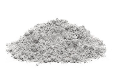 Pile concrete powder isolated on white background