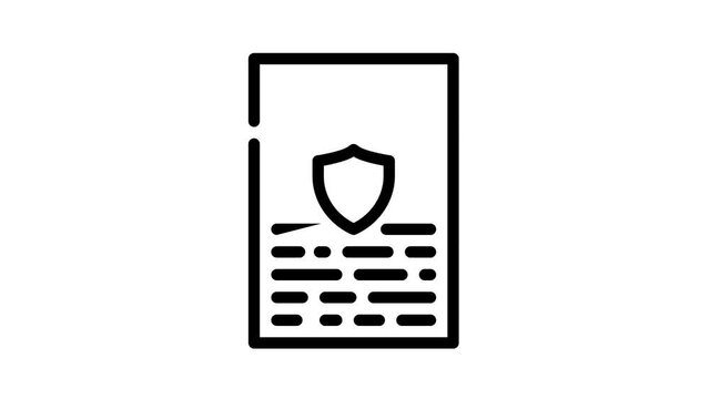 tsl protocol animated line icon tsl protocol sign. isolated on white background