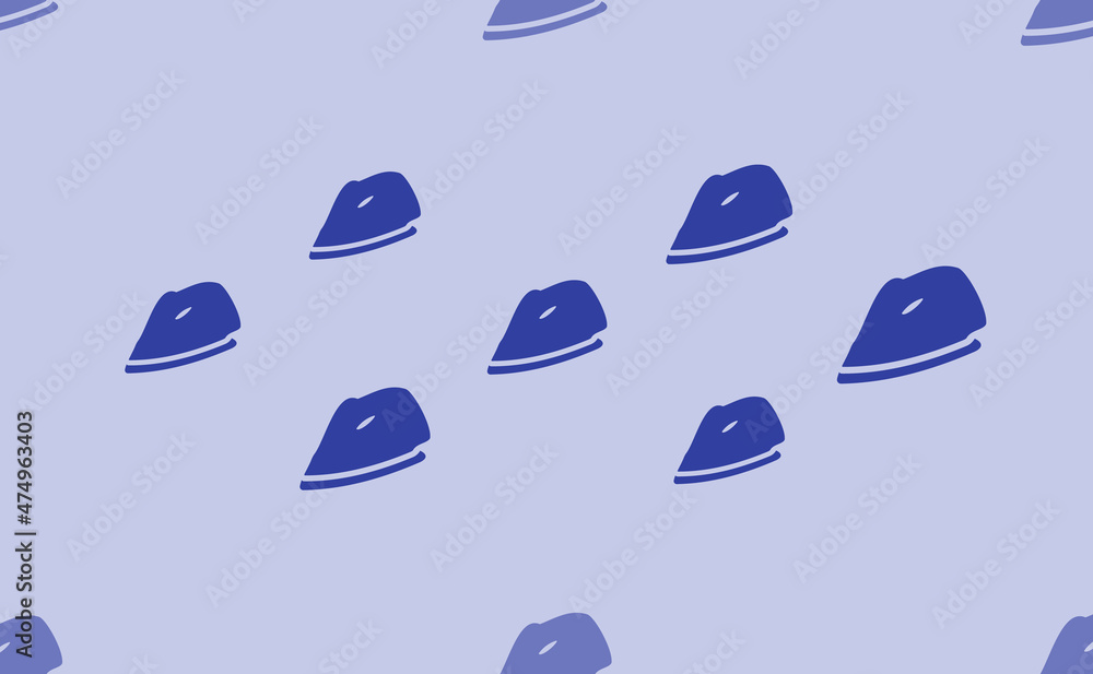 Poster seamless pattern of large isolated blue iron symbols. the pattern is divided by a line of elements o