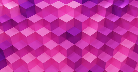 Abstract pink and purple cubes pattern background. 3d rendering.