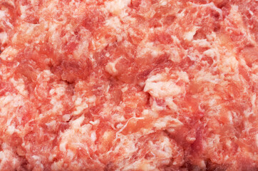 Ground meat. Background of chopped twisted meat close up