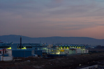 View to the factories in Afyon or Afyonkarahisar industrial zone