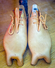 shoemaking with old shoe lasts