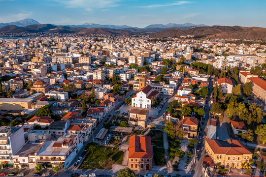 Aerial view of city of Chalcis, Greece.