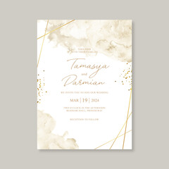 Elegant wedding card with watercolor background