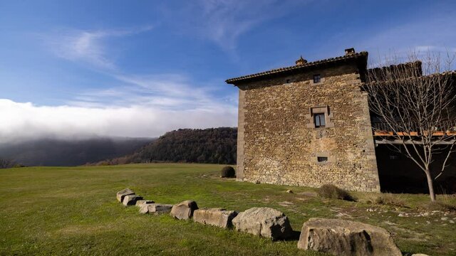 Rural house timelapse in tavertet in spain
