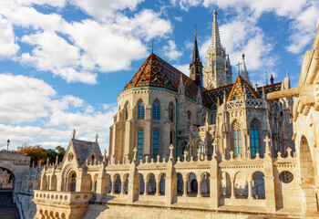 Fototapeta premium Matthias church in Fisherman Bastion, Budapest, Hungary