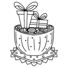 Christmas or New Year coloring page vector