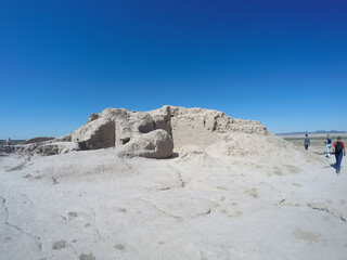 ruins of fortress  ancient Khorezm, in the Kyzylkum desert in Uzbekistan..