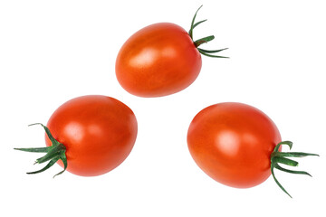 Fresh red cherry tomatoes on a white isolated background