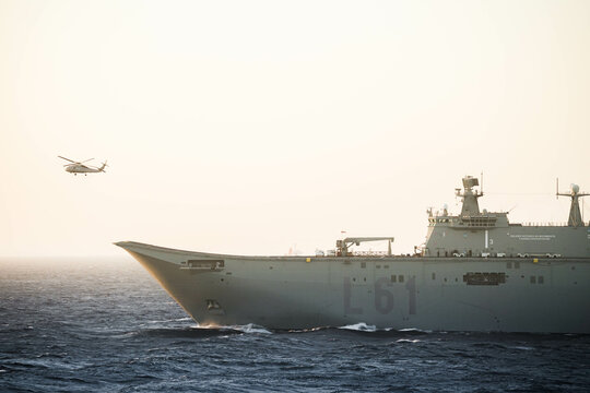 us nato navy military ships sailing at sea during a nato humanitarian operation in the ocean