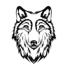 Fototapeta premium Beautiful wolf tattoo.Vector wolf's head as a design element