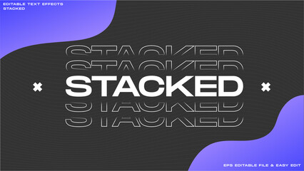 Stacked Text Editable Text Effect