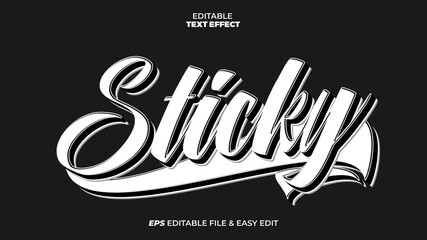 Sticky Vintage Editable Text Effect