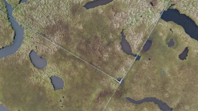 Top view of the salt marshes at Northton on the Isle of Harris, Outer Hebrides, Scotland