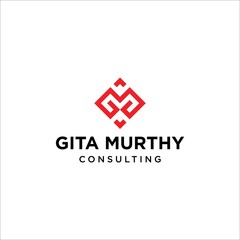 Obraz premium Gita Murthy Consulting Logo Design. Letter GM and MG