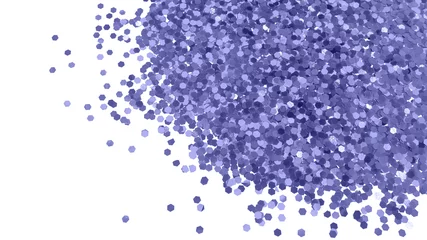 Photo sur Plexiglas Pantone 2022 very peri Abstrait avec des confettis violets isolés sur fond blanc. Coloré de l& 39 année 2022 Très péri.