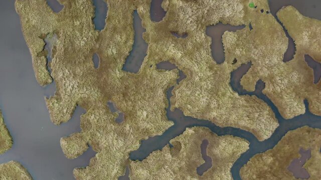 Top view of the salt marshes at Northton on the Isle of Harris, Outer Hebrides, Scotland