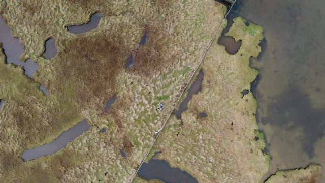 Top view of the salt marshes at Northton on the Isle of Harris, Outer Hebrides, Scotland